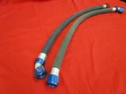 Two -16 Aeroquip Startlite Blue Hose And Fittings 31",32" Long Used. Price: $75.00.