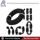 10FT 4AN- AN4 Nylon Braided E85 Ptfe Fuel Line Fittings Hose Kit Black New. Price: $40.99.