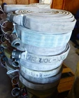 Fire Hose 50'X1.5" 3" Wide Flat W/ 2 Red Head Nh End Couplings Used. Price: $56.00.