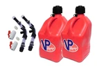Vp Racing 2 Pack Red Square 5 Gallon Fuel Jugs + Hose, Bender, & Ball Valve New. Price: $89.95.