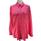 Chaus. Vintage, Magenta 100% Silk, Button-down Blouse/shirt. Size: Nwt New. Price: $31.25.