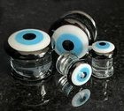 Pair Evil Eye Glass Double Flare Plugs Tunnels Gauges Piercing Body Jewelry New. Price: $15.95.