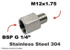 Bsp 1/4" Female M12X1.75 Stainless Sensor Adaptor Fittings Conversion New. Price: $16.90.