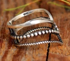 925 Sterling Silver, Solid Band Ring, Unisex, Triple Chevron New. Price: $28.49.