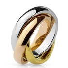 Stainless Steel Tri-color Silver, Gold/rose Gold-plated Triple Band Roll Ring New. Price: $12.99.