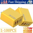 120W 4-PORT Usb Fast Wall Charger Block For Cell Phone Ipad Lot New. Price: $232.34.