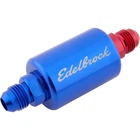 Edelbrock 8130 Inline Fuel Filter, Blue Anodized, Aluminum New. Price: $39.95.