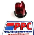 08 An Slim Line Profile Milled Lightwght Ring Boss Port Plug Polish Red Alum New. Price: $10.00.