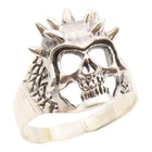 925 Sterling Silver Vintage Ring Carved Gothic Spiky Skull Band Sz 15 RG36033 Pre-owned. Price: $99.15.