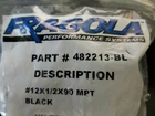 Fragola 482213-BL 90 Deg Adapter Fitting #12 X 1/2 Npt Black New. Price: $16.00.