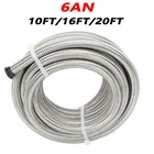 6AN 3/8" Fuel Line Hose Braided Stainless Steel Oil Gas Cpe 10FT/20FT Silver New. Price: $32.99.