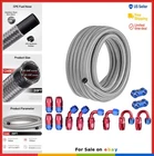 12AN Fuel Line Kit 20FT Stainless Steel Braided Hose Fittings Cpe Rubber Silver New. Price: $172.97.