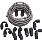 -8 AN8 Black Nylon Braided Ptfe Fuel Hose Line 20FT Fittings E85 New 10PC. Price: $62.93.