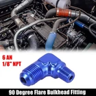 AN6 90 Degree Male 1/8" Npt Car Flare Bulkhead Fitting Adaptor Blue New. Price: $11.49.