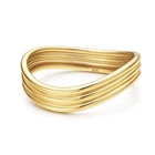 Solid 10K Yellow Gold Dainty Triple Wave Ring New. Price: $208.95.